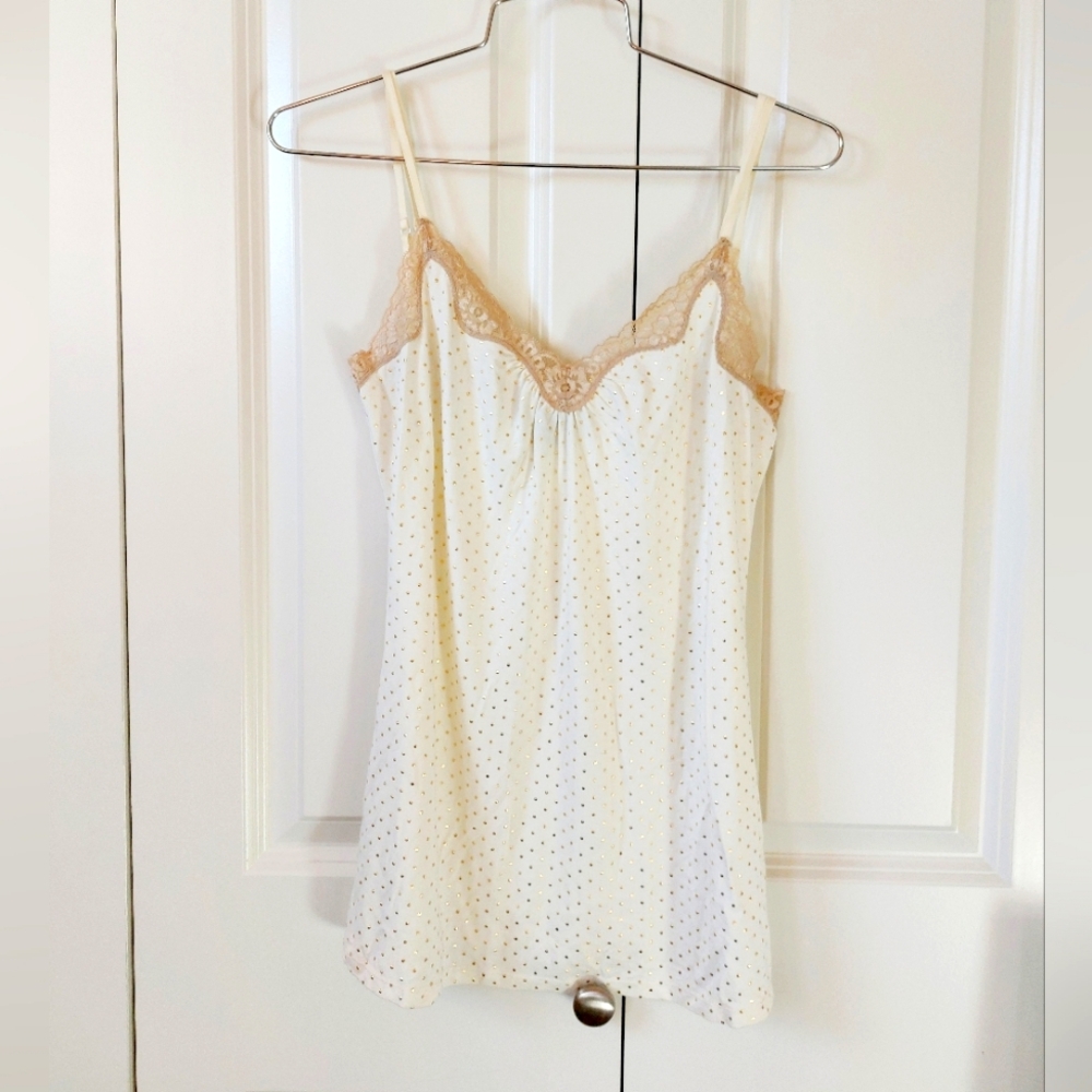 Gold Polka Dot Lace Camisole size Small Express Lingerie‎ Top